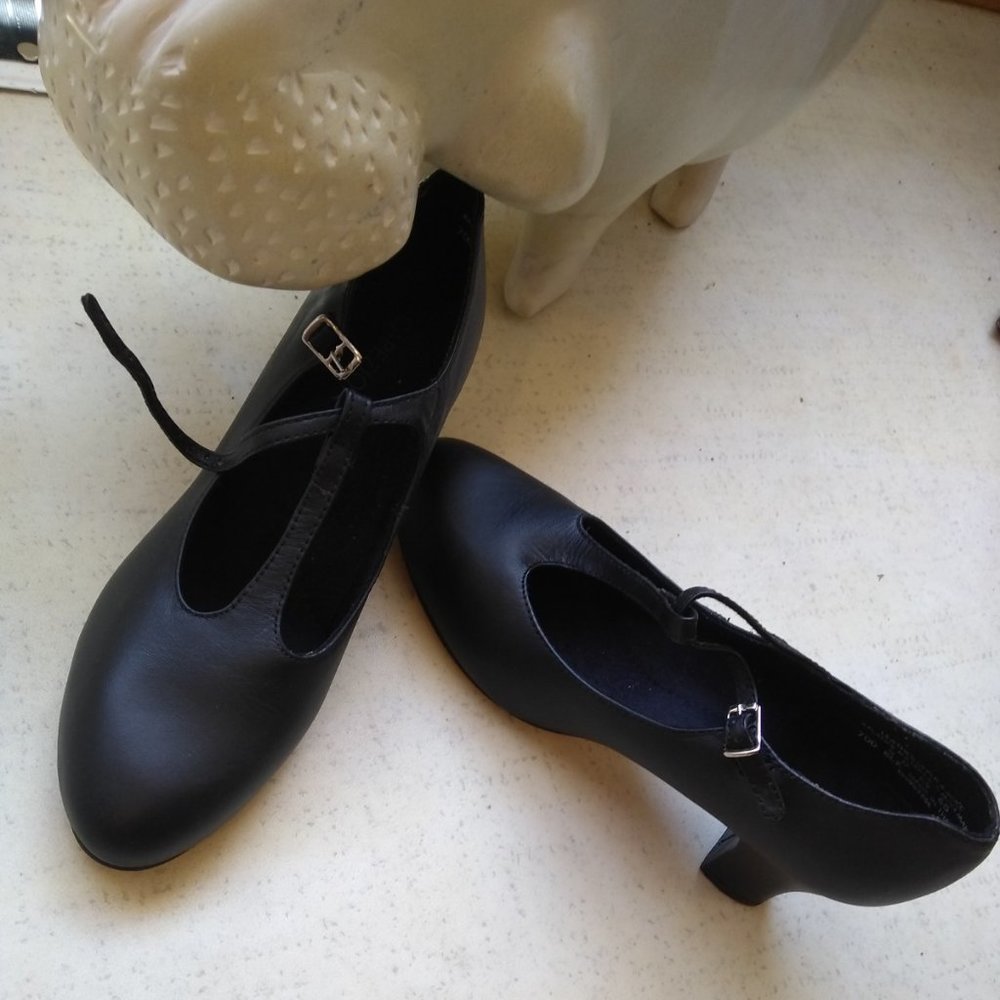 Capezio Black T-Strap Heels